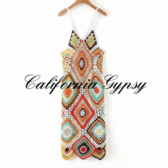 Granny Square Crochet Boho Dress RESTOCKED🎉 - Picture 7 of 11